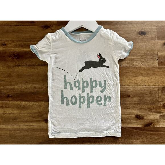 Kickee Pants Easter Happy Hopper Green Gray Bunny Two Piece Bamboo Pajama Set 3T - Picture 2 of 9